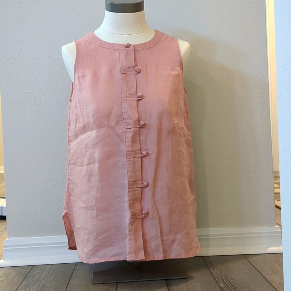 Beautiful JJIll Linen Top With Knotted Front Detailing